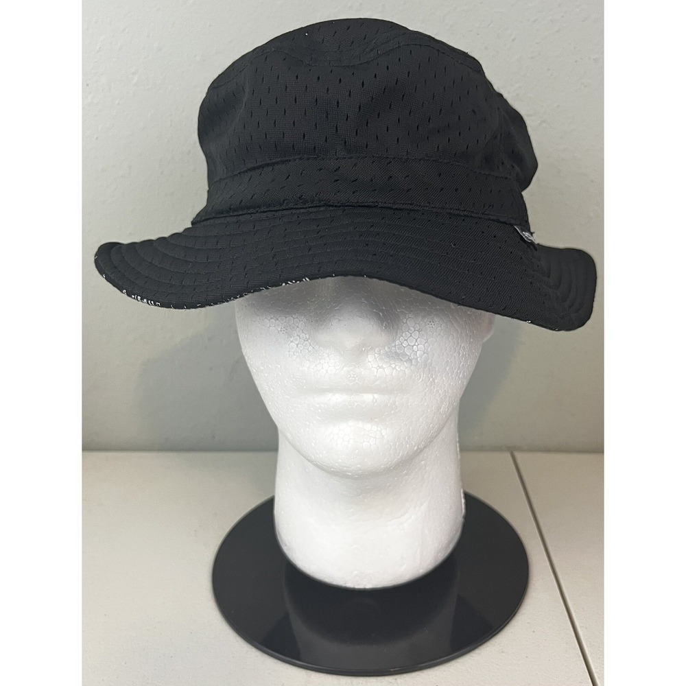 Rocksmith Reversible Bucket Hat Black Mesh Geometric Print OSFM